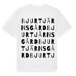 Bjurtjärns gård ordlek t-shirt – ekologisk bomull t-shirt från Pinshirt