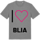 Mid Heather Gray t-shirt med Jag älskar Blia t-shirt stort tryck