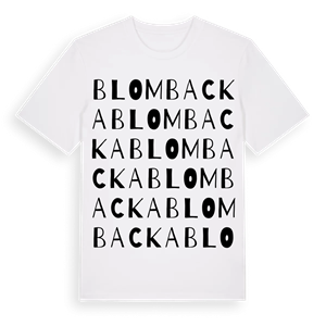 Blombacka ordlek t-shirt – ekologisk bomull t-shirt från PinShirt