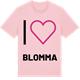 Pink Cotton t-shirt med Jag älskar Blomma t-shirt stort tryck