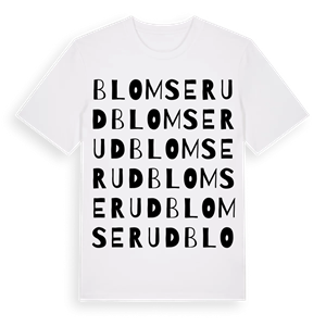 Blomserud ordlek t-shirt – ekologisk bomull t-shirt från Pinshirt