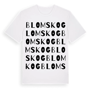 Blomskog ordlek t-shirt – ekologisk bomull t-shirt från PinShirt