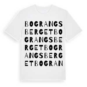 Bograngsberget ordlek t-shirt – ekologisk bomull t-shirt från PinShirt