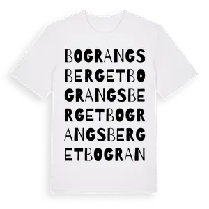 Bograngsberget ordlek t-shirt – ekologisk bomull t-shirt från Pinshirt