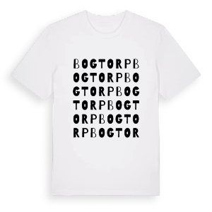Bogtorp ordlek t-shirt – ekologisk bomull t-shirt från PinShirt