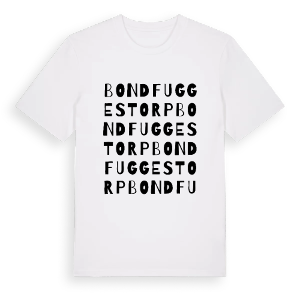 Bondfuggestorp ordlek t-shirt – ekologisk bomull t-shirt från PinShirt