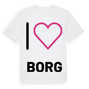 Jag älskar Borg t-shirt stort tryck – ekologisk bomull t-shirt från PinShirt