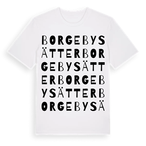 Borgebysätter ordlek t-shirt – ekologisk bomull t-shirt från PinShirt