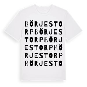 Börjestorp ordlek t-shirt – ekologisk bomull t-shirt från PinShirt