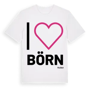 Jag älskar Börn t-shirt stort tryck – ekologisk bomull t-shirt från Pinshirt