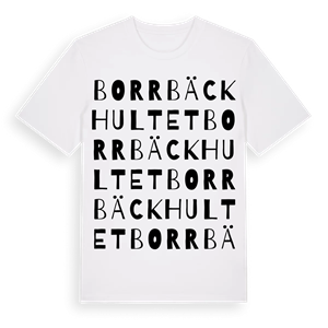 Borrbäckhultet ordlek t-shirt – ekologisk bomull t-shirt från Pinshirt