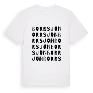 Borrsjön ordlek t-shirt – ekologisk bomull t-shirt från PinShirt