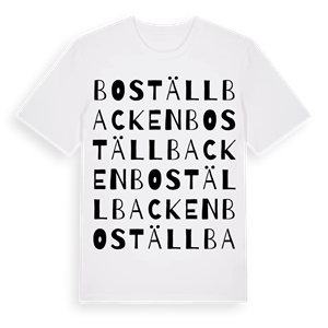 Boställbacken ordlek t-shirt – ekologisk bomull t-shirt från PinShirt