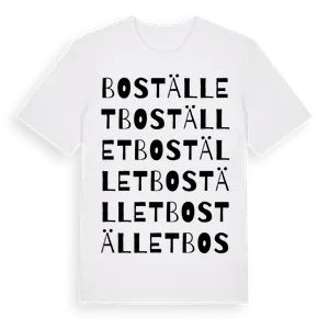 Bostället ordlek t-shirt – ekologisk bomull t-shirt från Pinshirt