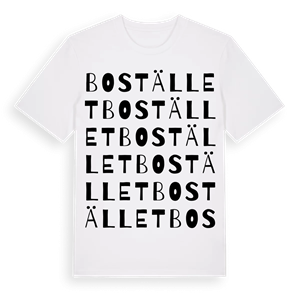 Bostället ordlek t-shirt – ekologisk bomull t-shirt från PinShirt