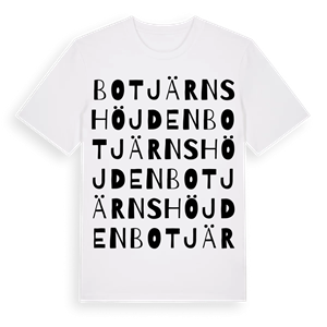 Botjärnshöjden ordlek t-shirt – ekologisk bomull t-shirt från PinShirt
