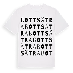 Bottsätra ordlek t-shirt – ekologisk bomull t-shirt från Pinshirt