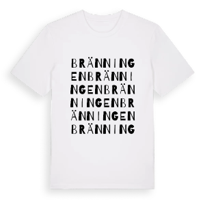 Bränningen ordlek t-shirt – ekologisk bomull t-shirt från PinShirt