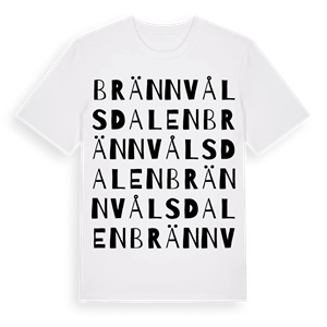Brännvålsdalen ordlek t-shirt – ekologisk bomull t-shirt från PinShirt