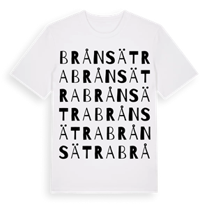 Brånsätra ordlek t-shirt – ekologisk bomull t-shirt från PinShirt