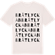 Vintage White t-shirt med Bråtlyckan ordlek t-shirt