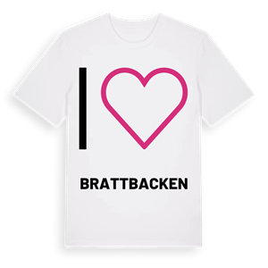 Jag älskar Brattbacken t-shirt stort tryck – ekologisk bomull t-shirt från PinShirt