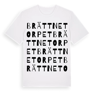 Brättnetorpet ordlek t-shirt – ekologisk bomull t-shirt från PinShirt