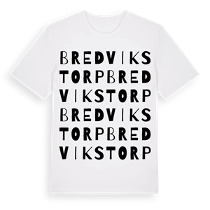 Bredvikstorp ordlek t-shirt – ekologisk bomull t-shirt från Pinshirt
