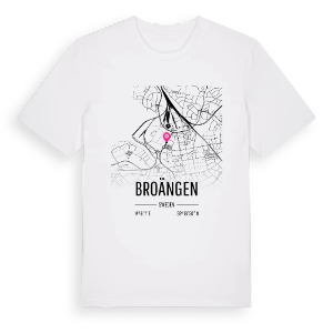 Broängen karta t-shirt – ekologisk bomull t-shirt från PinShirt