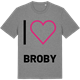 Mid Heather Gray t-shirt med Jag älskar Broby t-shirt stort tryck