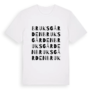 Bruksgården ordlek t-shirt – ekologisk bomull t-shirt från PinShirt