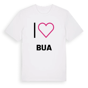 Jag älskar Bua t-shirt stort tryck – ekologisk bomull t-shirt från PinShirt