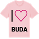 Pink Cotton t-shirt med Jag älskar Buda t-shirt stort tryck