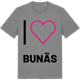 Mid Heather Gray t-shirt med Jag älskar Bunäs t-shirt stort tryck