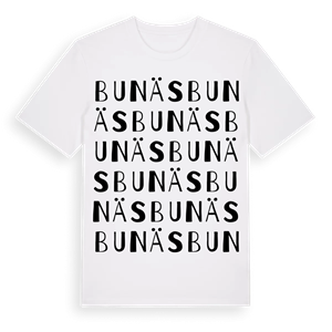 Bunäs ordlek t-shirt – ekologisk bomull t-shirt från PinShirt