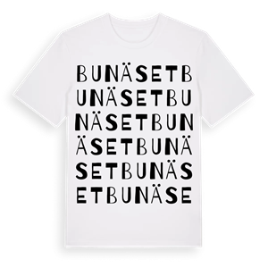 Bunäset ordlek t-shirt – ekologisk bomull t-shirt från PinShirt