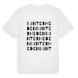 Bunterheden ordlek t-shirt – ekologisk bomull t-shirt från PinShirt
