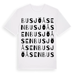 Busjöåsen ordlek t-shirt – ekologisk bomull t-shirt från PinShirt