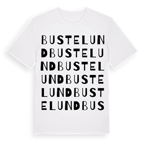Bustelund ordlek t-shirt – ekologisk bomull t-shirt från PinShirt