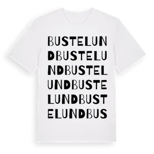 Bustelund ordlek t-shirt – ekologisk bomull t-shirt från Pinshirt