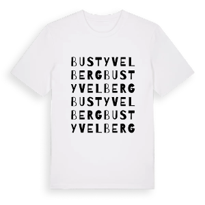 Bustyvelberg ordlek t-shirt – ekologisk bomull t-shirt från PinShirt