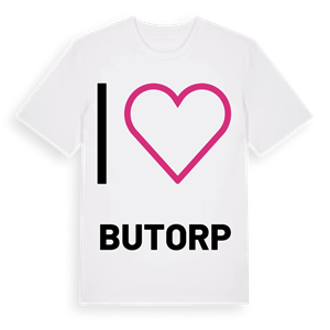 Jag älskar Butorp t-shirt stort tryck – ekologisk bomull t-shirt från PinShirt