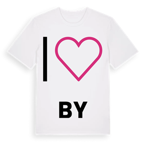 Jag älskar By t-shirt stort tryck – ekologisk bomull t-shirt från PinShirt
