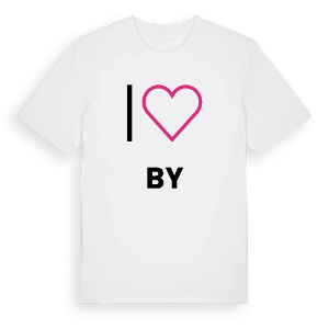 Jag älskar By t-shirt stort tryck – ekologisk bomull t-shirt från PinShirt