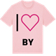 Pink Cotton t-shirt med Jag älskar By t-shirt stort tryck