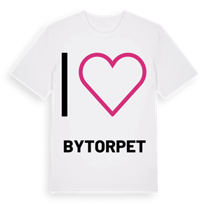 Jag älskar Bytorpet t-shirt stort tryck – ekologisk bomull t-shirt från PinShirt