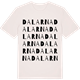 Vintage White t-shirt med Dalarna ordlek t-shirt