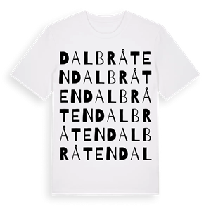 Dalbråten ordlek t-shirt – ekologisk bomull t-shirt från Pinshirt