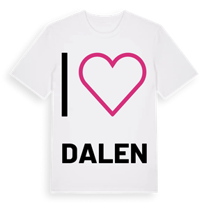 Jag älskar Dalen t-shirt stort tryck – ekologisk bomull t-shirt från PinShirt