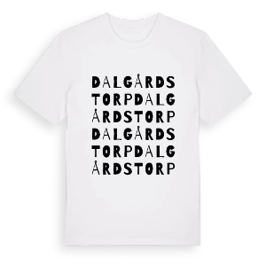 Dalgårdstorp ordlek t-shirt – ekologisk bomull t-shirt från PinShirt